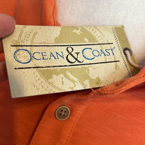 NWT Ocean & Coast Orange Pullover Polo L - Picture 4 of 4